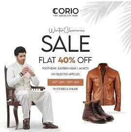 Corio footwear and men’s fashion house winter sale 2023