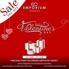 Emporium Cosmetics store Valentine Day Sale