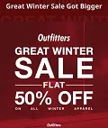 Outfitters clothing offers winter sale get Flat 50% Off on the entire Winter collection