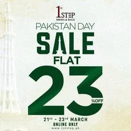 1st STEP Shoes & Bags Store Celebrate this Pakistan Day sale