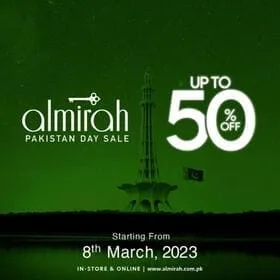 Almirah eastern clothing store offers Pakistan Day Sale