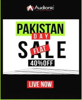 Audionic speakers and accessories store offers Pakistan Day Sale