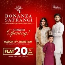 Bonanza Satrangi clothing store Grand Opening Sale