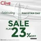 Clive Shoes store offers Pakistan Day Sale