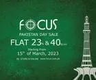 FOCUS clothing brand offers Pakistan Day Sale