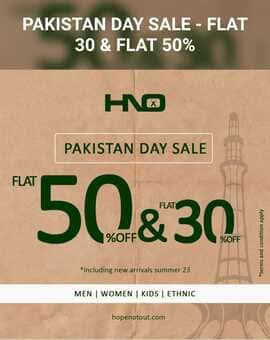 Hope Not Out clothing brand Pakistan Day Sale