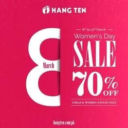 Hang Ten clothing brand offers Women Day Sale