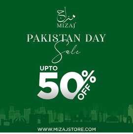 Mizaj women clothing and fashion Store Pakistan Day Sale