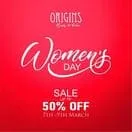 Origins clothing brand offers Women Day Sale