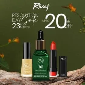 Rivaj UK Cosmetics and skin care brand offers Resolution Day Sale