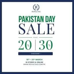 Royal Tag clothing brand Pakistan Day sale