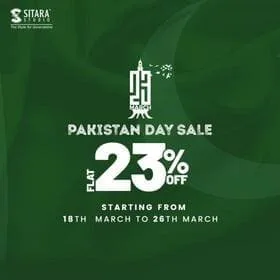 Sitara Studio clothing and home textile store Pakistan Day Sale