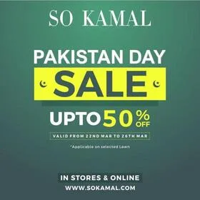 So Kamal fashion brand offers Pakistan Day Sale