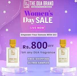 The Dua Brand fragrance store offers Women Day Sale