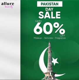 Allure Beauty makeup and bodycare store offers Pakistan Day Sale