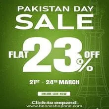 ONE PK causal clothing brand offers Pakistan Day Sale