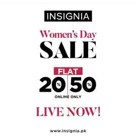 Insignia shoes and bag store offers Women's Day Sale