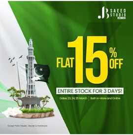 JB Saeed Studio Home & Kitchen Products store Pakistan Day Sale