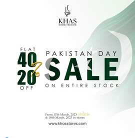 Khas clothing and home textile brand offers Pakistan Day Sale