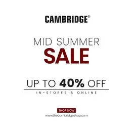 Cambridge clothing mid-summer sale