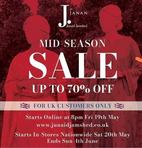 Junaid Jamshed Mid Session Sale in UK