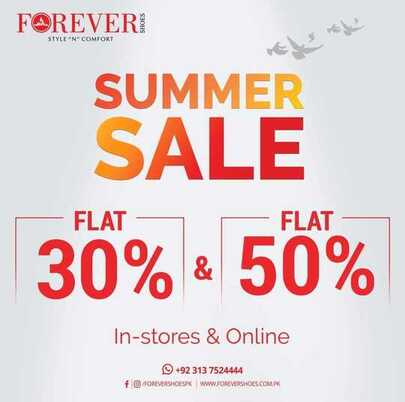 Forever Shoes store Summer Sale