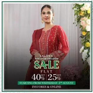 SALITEX clothing store Pakistan Freedom Sale