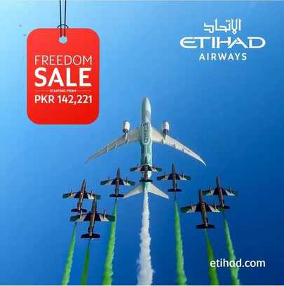 Etihad Airways Independence Day Offer