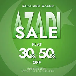 Shahzeb Saeed clothing brand Azaadi Sale