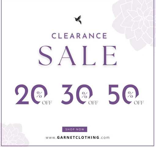 Garnet Clothing Summer Sale