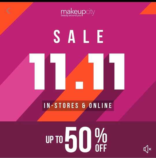 Makeup City beauty store 11.11 Sale