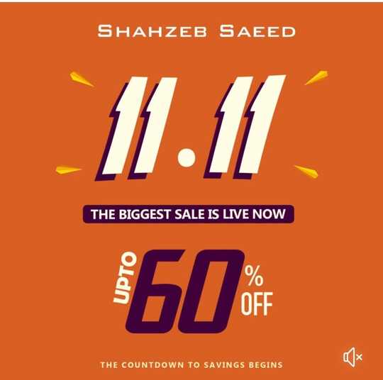 Shahzeb Saeed clothing 11.11 Sale