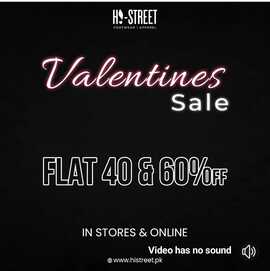 Hi street clothing and shoes store Valentine Day Sale