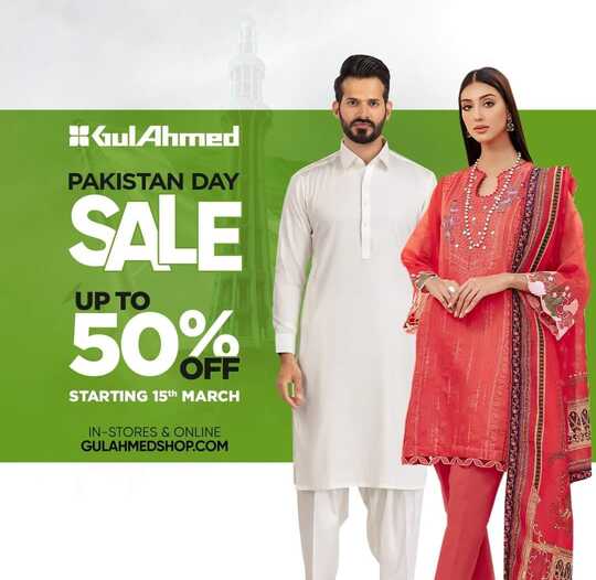 Gulahmed Ideas Pakistan Day Sale 2024