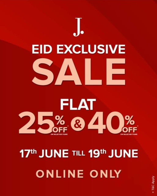 J. Clothing Eid Sale 2024. Sale On Men Clothing