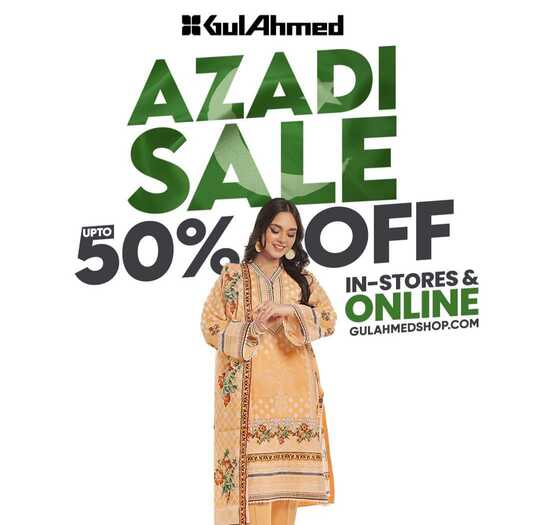 Gul Ahmed Textile Azadi Sale 2024