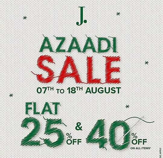 Junaid Jamshed Azadi Sale 2024