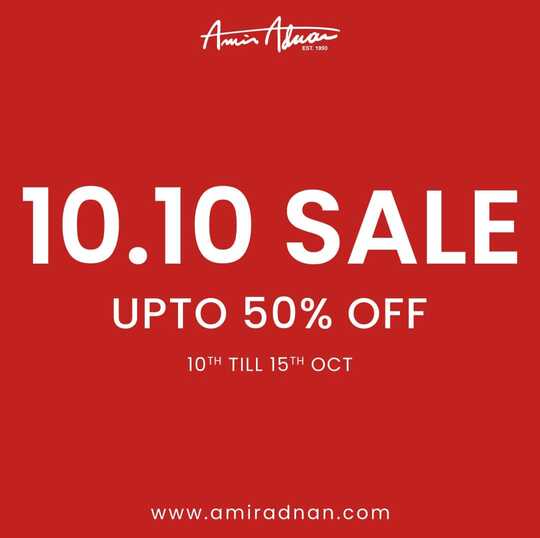 Amir Adnan’s Men Clothing Store 10.10 Sale