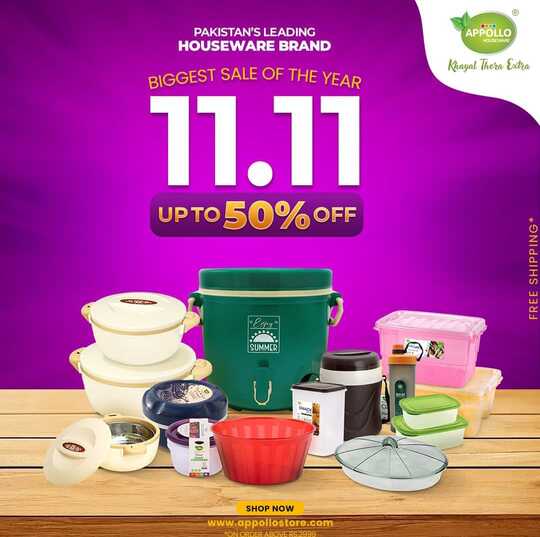 Appollo house ware Store 11.11 Sale