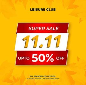 Leisure Club Clothing 11.11 Sale 2024